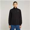 G-Star per uomo. [D26619-D965-6484] T-shirt Tweeter con mezza zip a scacchi neri, Nero, Casual, Cotone biologico, Sostenibile