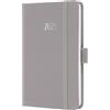 SIGEL J5402 Agenda settimanale Jolie 2025, certificazione FSC, 2 pagine = 1 settimana, copertina rigida con superficie in materiale tessile, circa A6, grigio chiaro, 174 pagine