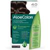 ZUCCARI ALOECOLOR 4,0 CASTANO TINTA PERMANENTE CAPELLI COLORE AD ALTA PIGMENTAZIONE 50 ML + RIVELATORE ALOEOSSIGENATA 75 ML + SHAMPOO ALOECARE 15 ML + GUANTI