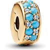 PANDORA clip charm 763902C01 blu acqua