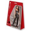 Allure Kitten Collection Tuta Sexy Intera in Lycra con Schiena Scoperta - L/XL - Black