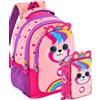 Julian Ross Pandacorno - School Pack Zaino Scuola Ergonomico 33x43x15 cm con Astuccio coordinato 3 Scomparti 45 Pezzi