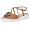 Soffice Sogno Sandali in pelle con cinturini incrociati e suola 4 cm