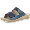 inblu Ciabatte Donna a Doppia Fascia con Chiusura a Strappo Regolabile e Strass, Plantare in Vera Pelle, Sandali, Ghiaccio, 41 EU