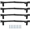 ZONADAH Set di 4 maniglie per porte, armadi e cassetti, colore nero opaco, a forma di ramo, maniglie per armadio, distanza tra i fori 128 mm, bottoni per cassetti, armadio, porta, casa, cucina, bagno