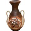 DRW Vaso da terra in terracotta cotta marrone con disegno traforato 35x35x57 cm
