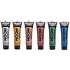 Cosmic Moon - Trucco metallico per volto e corpo - 12ml - Crea dei disegni affascinanti e metallici per volto! - Set di 6 colori - Include: Argento, Oro, Oro Rosato, Rosso, Verde, Blu