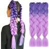 TESS 60 cm Extension per Treccine Africane Viola Scuro/Viola Lavanda, Extension Capelli Treccine 1 pcs Pezzi Jumbo Treccia (100g/Pezzi) Capelli Finti per Treccine