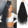 XIIMENALU Boho Faux Locs Crochet Hair 8 Pack Goddess Soft with Curly Ends Pre-Looped Bohemian River Locs Extensions for Black Women (1B#, 30Inch(Pack of 8))