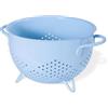 beifeier Scolapasta in Metallo con Manico, Grande Colino da 5 Litri, Cestello di Colapasta da Cucina con Base a Tre Gambe per Pasta, Frutta, Bacche e Verdure (Blu)