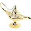 Tomotato Aladdin Genie Lampada, Lampada di Aladino in Lega di Zinco Anticato, Decorazione da Tavolo con Fiori a Rilievo, per Matrimoni Arabi e Feste(Oro)