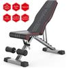 YOLEO Panca Palestra Pieghevole, 300KG/660LB Panca Pesi con supporto gambe esteso, Panca Inclinata compatto e versatile