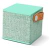 Fresh 'n Rebel Speaker Rockbox Cube Fabriq Edition, Altoparlante Bluetooth portatile 3W, mini cassa senza fili in tessuto, vivavoce integrato, Compatibilità Smartphone/Tablet/laptop e MP3, Peppermint, latte e menta