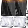 Aigostar-Faro led esterno con grande pannello solare,2 Pezzi,4000mAH,Batteria di Grande Capacità,Due modalità: sensore di movimento e sensore crepuscolare.Faretto solare con telecomando,6500K,IP66
