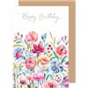 Edition Seidel Biglietto di auguri di compleanno con busta, biglietto di auguri di compleanno Happy Birthday, uomo donna, fiori e prato floreale (G3728 SW025)