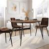 DEGHI Tavolo allungabile 140-180x80 cm in legno rovere con gambe nere - Caves