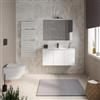 DEGHI Mobile bagno sospeso con tre ante 100 cm bianco opaco con lavabo e specchio - Cuki