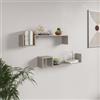 DEGHI Set 2 mensole decorative 90x18 cm in legno cashmere - Tetris