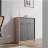 DEGHI Madia 71x88h cm in legno antracite e rovere con 2 ante e 1 cassetto - Aubin