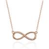 namana Collana Infinity con Zirconi Cubici. Collana a Catena in Argento Sterling Placcata in Rodio o Placcata in Oro Rosa 18 Carati. Collana Diamante Infinity (Oro Rosa, Argento)