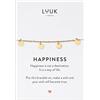 LUUK LIFESTYLE Bracciale in filigrana con pendenti a monetine I cerchio e dedica HAPPINESS, gioielli per donne, stile minimalista e semplice, catena delicata e impermeabile, portafortuna, oro