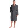 Twinzen - Accappatoio Nido d'Ape Uomo 100% Cotone - Leggero, Morbido e Assorbente - Accappatoio Uomo Nido d'Ape - Grigio Scuro - M