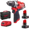 Milwaukee M12 FPD-602X - Trapano a percussione compatto, 12 Volt, 6,0 Ah, con valigetta HeavyDuty, 12 V