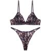 Awake Lingerie Stella Reggiseno Chic in Raso e Perizoma, Lingerie Leopardate Donna, Comodo Triangolo Bralette e Biancheria Intima Set (Leopard, M)