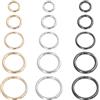 ATB-Foger 30 anelli a O in acciaio inox, a moschettone, rotondi, per borse, cinture, fai da te, colore nero, argento, oro (38, 31,5, 25,4, 19, 15,7 mm)