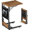 Bomclap C-Form - Tavolino pieghevole da divano, comodino con custodia, tavolino con struttura in metallo per soggiorno, camera da letto, ufficio, 30 x 40 x 64,5 cm