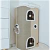 Spindro Cuccia per Gatti a 3 Livelli da Interni, Grande Casetta a Cubo Con Tappetino Tiragraffi, Graziosa Con Tappetino Morbido e Lavabile, Beige