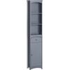 HOMCOM Armadio Alto da Bagno Stretto con 1 Cassetto e 3 Ripiani Aperti Stile Moderno 34x24x170 cm Grigio | Aosom Italy