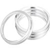 QUARKZMAN 4 Pezzi Anello per Mozzo Centrale in Alluminio per Auto | Colore Argento, Diametro Esterno 76mm, Diametro Interno 66.6mm, Spessore 10mm, Elimina Vibrazioni, Aderenza Perfetta