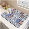 Odot Tappetino Scolapiatti, Stile Marocchino Tappetino Scolapiatti Assorbente Tappetino Assorbente Cucina Asciugatura Rapida, Tappetino Macchina Caffe Antiscivolo (Blu Rosso,50x80cm)
