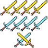 JWTRSVTY 10 PCS Spade Gonfiabili Pixel, 63 cm Spada Pixel Gonfiabile, Spada Pirata Gonfiabile Bambini, Giocattolo Gonfiabili Spade, per Halloween, Cosplay Feste, Pirata Tema Feste, Carnevale Feste