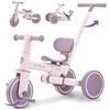 VITONIS 4 IN 1 Tricicli Bambini Triciclo con Maniglione di Spinta il Genitore per 1-4 Anni Ragazzi Ragazze Triciclo per Bambini Bicicletta Senza Pedali,Sedile e Pedale rimovibile