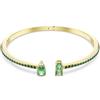 Swarovski Bracciale rigido Matrix, Taglio misto, Verde, Placcato color oro