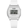 JewelryWe Orologio da uomo digitale binario orologio rettangolare lunetta silicone orologio da polso 4 colori LED luce calendario settimana moda cool sport orologi per uomo donna nero/rosso, Tonneau -