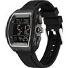 findtime Orologio da polso da uomo, digitale, militare, quadrato, digitale, da uomo, con numeri grandi, da uomo, con coutdown doppio, cronometro 5 ATM, impermeabile per esterni, Nero , cinghia
