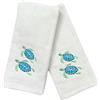 Serafina Home Lussuosi asciugamani per gli ospiti ricamati, morbidi e assorbenti, motivo tartarughe marine, 2 pezzi, 40,6 x 25,4 cm ciascuno