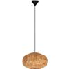 Eglo Lampadario a sospensione Sheldon, a 1 luci, lampada per tavolo da pranzo in stile boho, con paralume in carta rafia, attacco E27, 38 cm