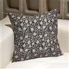 DOMVITUS Federa per cuscino con motivo floreale, 45 x 45 cm, per divano, stampa floreale, decorativa neutra, per soggiorno, 1 pezzo, nero