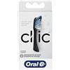 Oral-B Clic - Testine di ricambio per spazzolino da denti, colore: nero, 2 pezzi