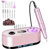 Cadrim Fresa per unghie in gel, fresa elettrica professionale 40000U/M, fresa per manicure e pedicure, set fresa per unghie per diverse esigenze di manicure e pedicure, non ricaricabile (rosa)