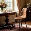 FurnitureR Poltrona a dondolo design - marrone scamosciato, imbottita, struttura in metallo, poltrona fissa per soggiorno (pezzo singolo)