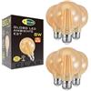 CLAR - Lampadina E27 vintage gigante, decorativa filamento G95 ambra, 8 W, bianco caldo 2500 º K (confezione 6)