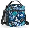 Clastyle Borsa Termica Porta Pranzo Bambini Scuola Aereo Borsa Frigo Piccola Ragazzi Portatile,Timbro Spaziale
