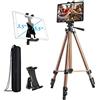 Atoptek Treppiede per iPad, Tablet Treppiede Stand 51.6 pollici Regolabile Altezza Supporto in Alluminio per iPad Pro 12.9 11 10.5 Air Mini, Surface ,Galaxy Tab e 3.5 a 13.3 Tablet Telefono - Champagne