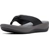 CLARKS Women's Arla Glison Flip-Flop, Black Fabric, 6 Medium US