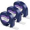 Home Colortly 3 nastri per etichette compatibili con DYMO, compatibili con DYMO Letratag 12 mm x 4 m, etichette in plastica trasparente, ricambio per Dymo Letratag LT-100H XR 100T, nero su trasparente